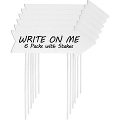 Double-Sided Corrugated Plastic Yard Signs with Stakes Pack of 6 Blank