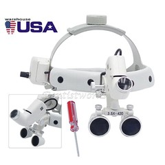 Dental Surgery Medical Lab Headband Binocular Loupes 3.5X with 5W LED Light Lamp