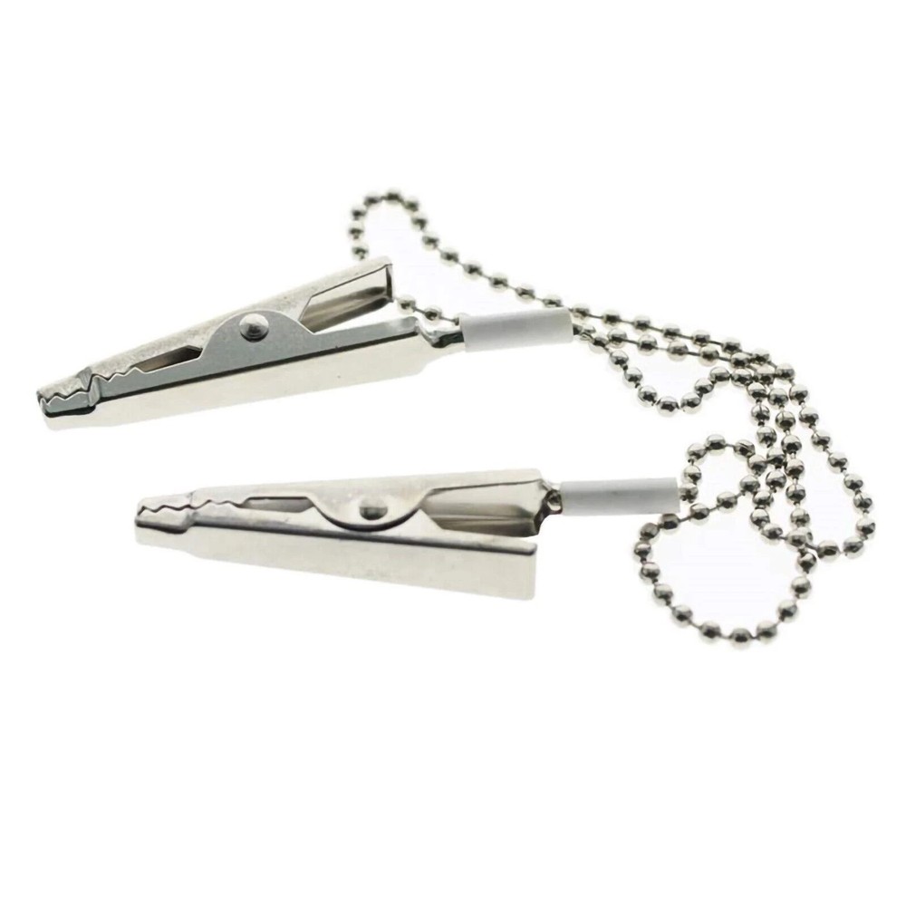 Dental Premium Metal Chain Bib Napkin Holder Clip Flexible Crocodile Clip 40cm