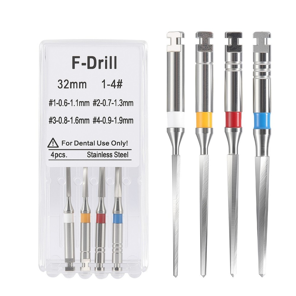 Limas y Brocas Endodónticas Dentales para Postes de Fibra, Limas Tipo F, 32 mm,
