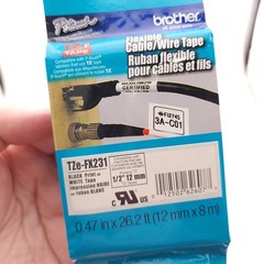 Brother P Touch TZE FX231 Flexible Cable Wire Tape 1/2″ 0.47in x 26.2ft NEW NIP