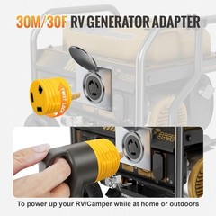 RV Power Adapter NEMA L5-30P to TT-30R Twist Lock Generator Plug Male to Female