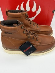 Wolverine Work Wedge Brown Leather Lace-Up Work Boots Oil Resistant Men’s 13 M