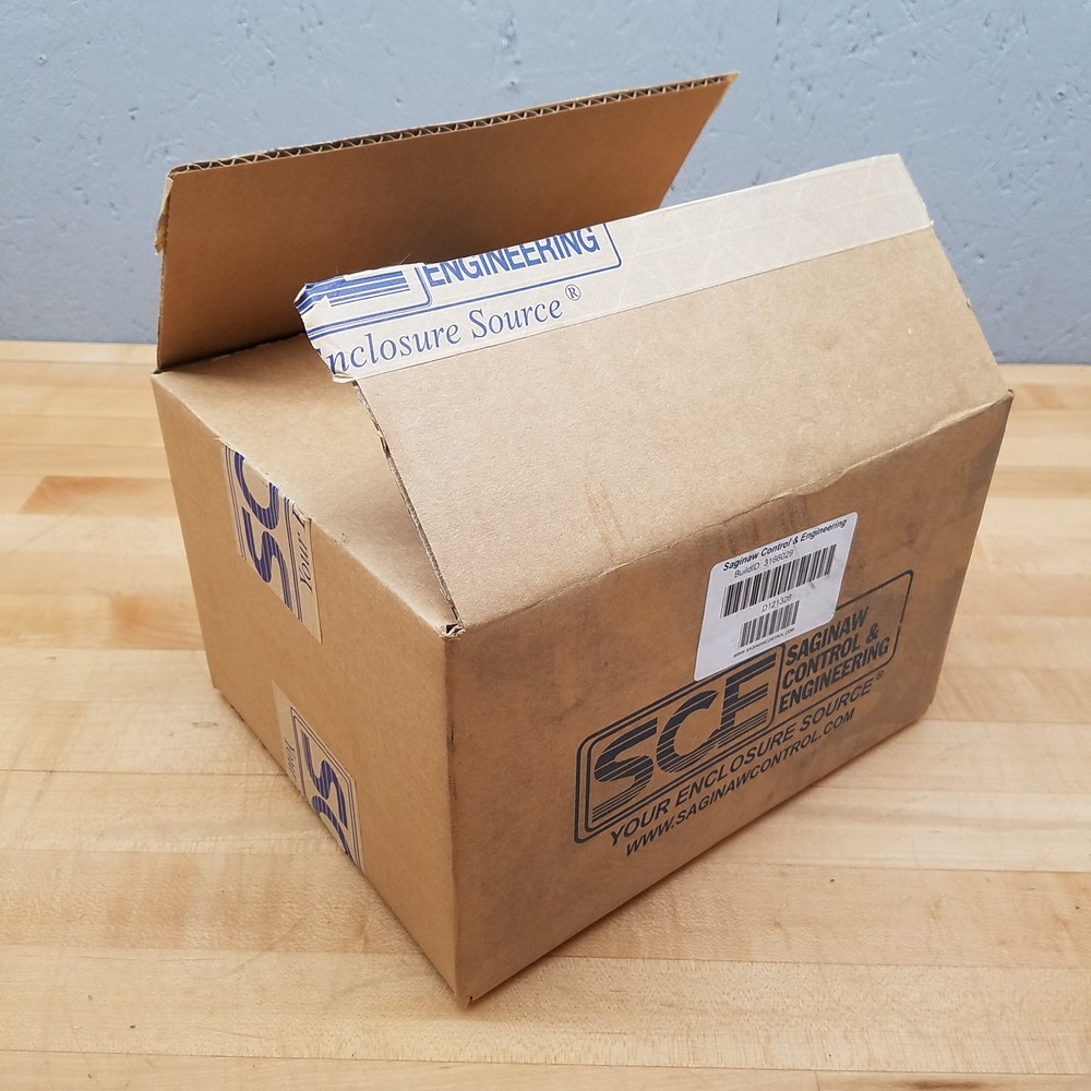 SCE D121326, SCE-10086ELJ Special Built Steel Hinged Enclosure, 10″x8″x6″ – NEW