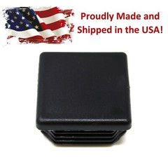 Universal Plastic 1-1/2 inch Black Square Tubing Cap Finishing Plug Chair Glide