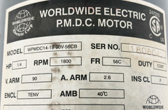 New Worldwide Electric WPMDC14-18-90V-56CB PMDC Motor 1/4 HP 1800rpm – No Box