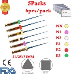 6pcs/pack Dental Endo Root Canal Super Taper Rotary Niti Files 21/25mm/31mm