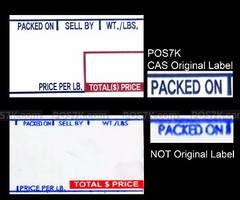 CAS LST-8040 Printing Scale Label, 58 x 60 mm UPC/Safe Handling 12 Rolls