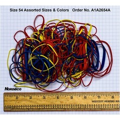 Alliance Advantage Rubber Bands 2654A Size 54 Assorted Sizes & Colors 2 oz. Bag