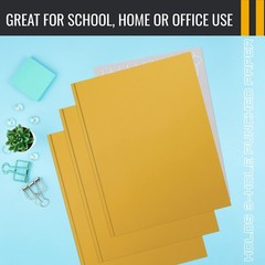Better Office Products Dark Yellow 2 Pocket Folders with Prongs, 50 Pack, Let…
