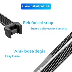 1000 PCS 10 Inch Nylon Zip Ties 50 Pounds Tensile Strength Black Cable Tie