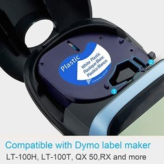 5PK Compatible Dymo LetraTag Refill 91331 12mm White Plastic Label Tape LT-100H