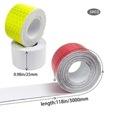 3 Rolls Reflective Tape Outdoor Waterproof, Reflective Warning Tape, Trailer Ref