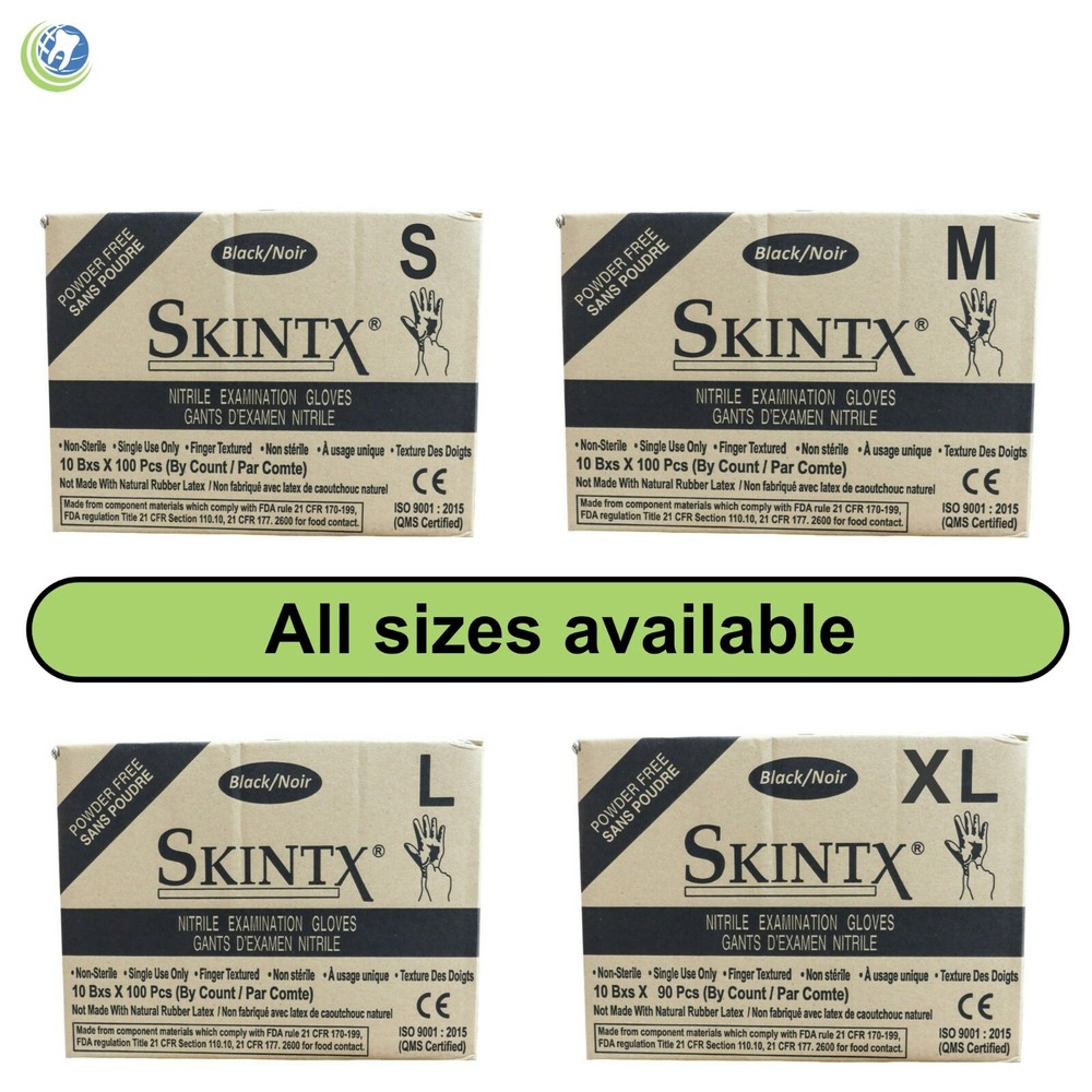 Nitrile Black Dental Medical Exam Gloves Powder-Free Disposable 5 Mil 10 Boxes