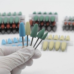 Dental Silicone Burs 2.35mm Acrylic Rubber Diamond Polishing Grinding Rotary Bur