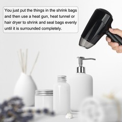 100Pcs 19.5×12 Inch Shrink Wrap Bags, Blue Clear PVC Heat Shrink Wrap