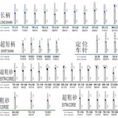100Pcs/10Packs Dental Diamond Burs FG 1.60mm for High Speed Handpiece 214types