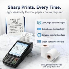 Vonlyst Thermal Receipt Paper Rolls for Dejavoo Z8 Z9 Z11 P1 20 rolls, White