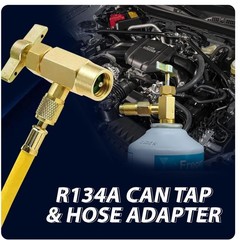 Self-Sealing Can Tap with Tank Adapter, 1/2″ to 1/4″ SAE Refrigerant Dispenser T