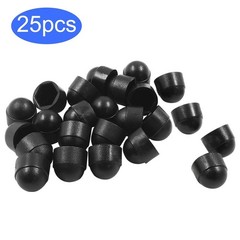 25PCS Hex Head Bolt Covers, Black Dome Bolt Nut Protective Caps, Acorn Hex Cap N