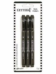 Dina Wakley 7.5″x12″ Printed Media Journal Ledger w/3 Black Letter It Fineliners