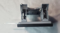 Metal Commercial Office Depot Gray 2 HOLE Punch With Paper Guide TESTED