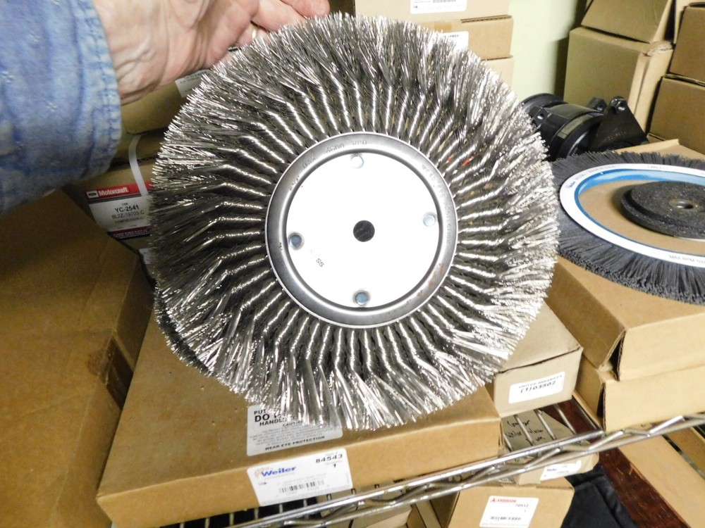 Anderson 12″x 2″ w/ 5/8” arbor Standard Twist Knot Wheel #13134 .016SS Wire