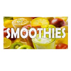 Vinyl Banner Multiple Sizes Smoothies with Image Restaurant and Food Outdoor
