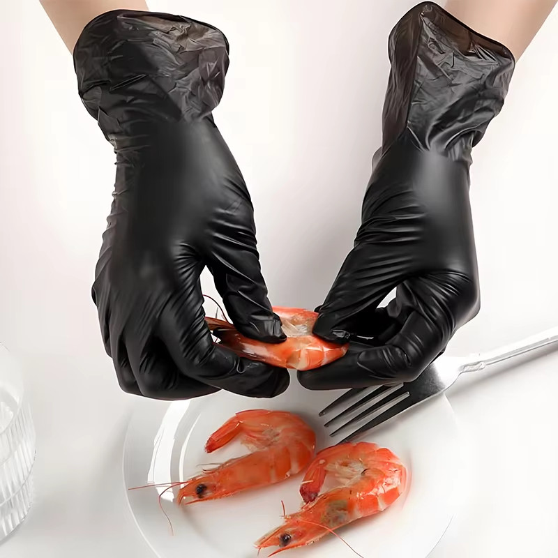 Nitrile Gloves – Disposable Food Safe Gloves for Kitchen, Cleaning, Hair Dye, De