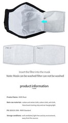 Non-Medical Reusable Cotton Mask with 12 filters ( 3 Pack )
