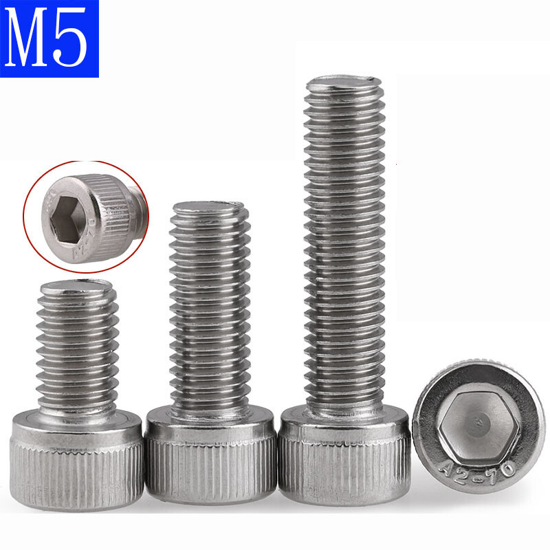 M5 x 0.8 / 5mm 304 Stainless Steel SOCKET HEAD Caps Screws DIN 912 A2/70