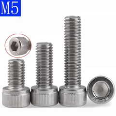M5 x 0.8 / 5mm 304 Stainless Steel SOCKET HEAD Caps Screws DIN 912 A2/70