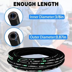 100ft 3/8 Smooth hydraulic hose 20PCS Two Types NPT/JIC Male hydraulic fittings