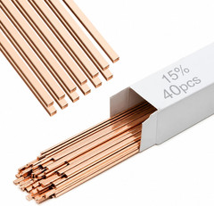40 Sticks Brazing Rods AWS Bcup-5 15% Silver Solder Phos Copper Brazing Alloys F
