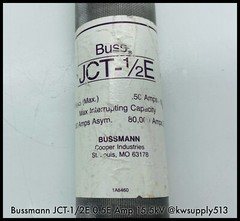 JCT-1/2E ~ Bussmann JCT-1/2E 0.5E Amp Current Liniting Fuse Refill 15.5kV- USED