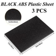3 PCS 1/4 ABS Plastic Sheet 1/4 Inch Thick 12″ x 16″ Black Plastic Sheet PVC …