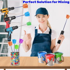 4 PCS Silicone Resin Mixer Paddles for Drill, Epoxy Mixer Attachment for Drill,