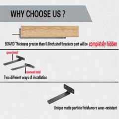 4 Pack Floating Shelf Brackets,6 Inch Industrial Wall Shelf Bracket,
