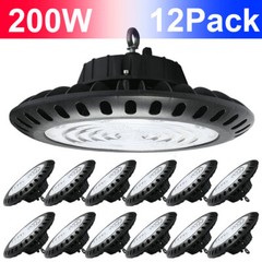 12 Pack 200W High Bay LED Light 200w for Warehouse Shopping Mall Super Bright