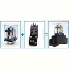10PCS AC/DC 12/24/110/220V Coil Power Relay LY2NJ DPDT 8Pin HH62P JQX-13F W/Base
