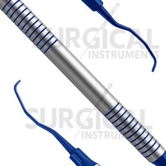 3 Pcs Gracey Curettes 11/12 Blue Tips W/Blue & Silver Hollow Handle German Grade
