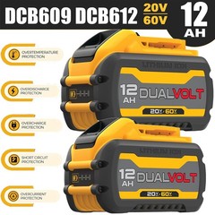 2Pack 12.0AH DCB609-2 For DEWALT DCB206 20V/60V MAX FLEXVOLT Lithium-Ion Battery