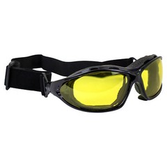 Birdz Eyewear Thrasher Padded Motorcycle Glasses for Men & Women Black Frame