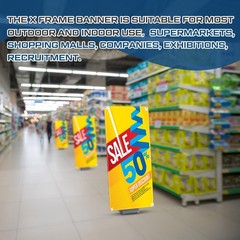Blulu 24 x 63 to 32 x72 Adjustable X Banner Stand, 2×6 Double Sided Heavy Dut…