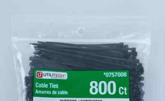 Utilitech 800 Ct. Zip Tie 4″ Outdoor Cable Ties – 18 lb strength, UV Protection