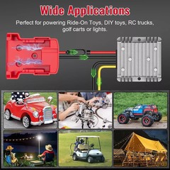 18v to 12v Step Down Converter for Milwaukee M18 Power Wheels Battery Adapter D