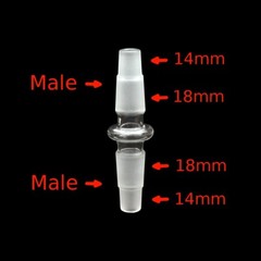 Universal Male Glass Adapter Extender | 18mm and 14mm to 18mm and 14mm