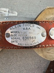 Klein Tools Lineman Safety Belt Model 5480 Size Medium READ Smoke