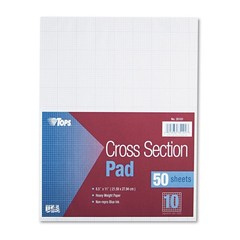 TOPS Cross-Section Pads, 8-1/2″ x 11″, Glue Top, Graph Rule (10 x 10), 50 She…