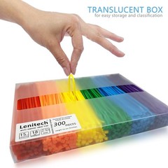 6 Inches 300 Pcs Multi-Purpose Cable Ties, Assorted Colored Heavy Duty Zip Ties